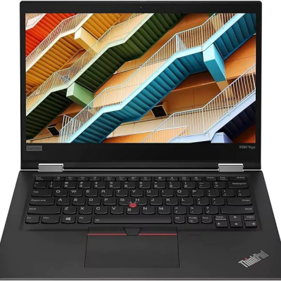 Computador portátil Lenovo ThinkPad X390 Yoga com ecrã aberto