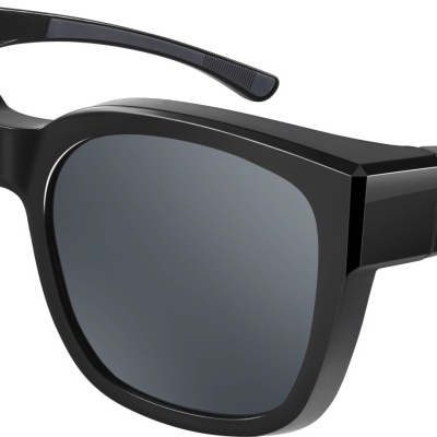 Óculos de sol pretos com lentes quadradas escuras