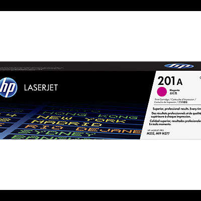Embalagem de toner HP LaserJet 201A magenta