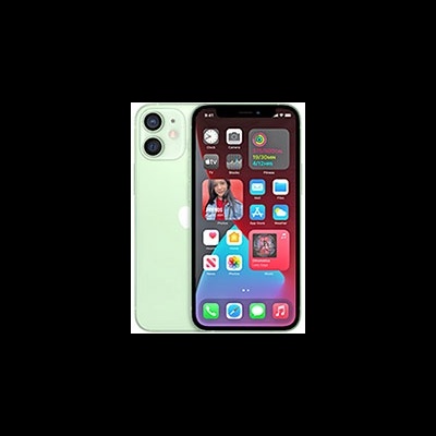 Smartphone Apple iPhone verde com ecrã ligado e dupla câmara traseira