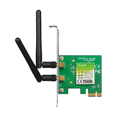 Placa de rede sem fios TP-LINK PCI Express com antenas pretas