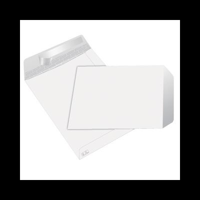 Duas caixas de cartão branco, uma aberta e uma fechada, sem texto