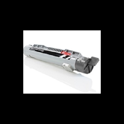 Cartucho de toner cinza para impressora com etiqueta preta e vermelha