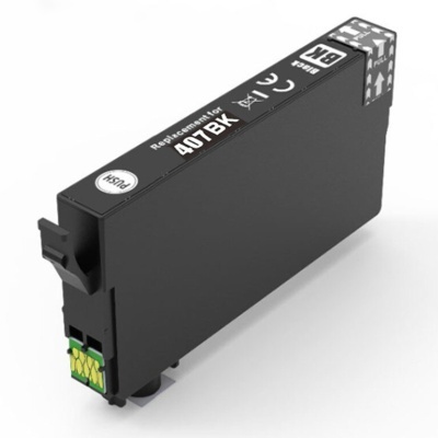 Cartucho de tinta preto com etiqueta Replacement for 407BK e botão PUSH
