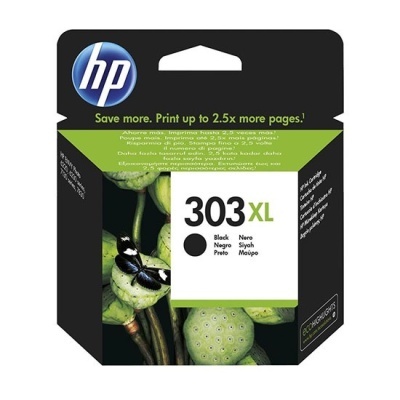 Cartucho de tinta HP 303XL preto em embalagem preta e verde