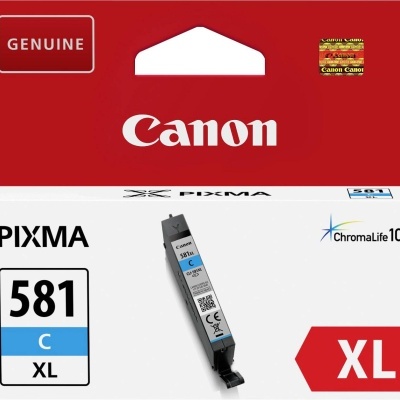 Embalagem tinta impressora Canon PIXMA 581 C XL azul genuína