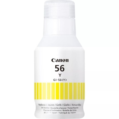 Frasco branco de tinta Canon 56 Y com etiqueta amarela