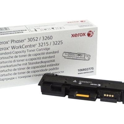 Toner preto Xerox modelo 106R02775 com caixa branca da marca Xerox