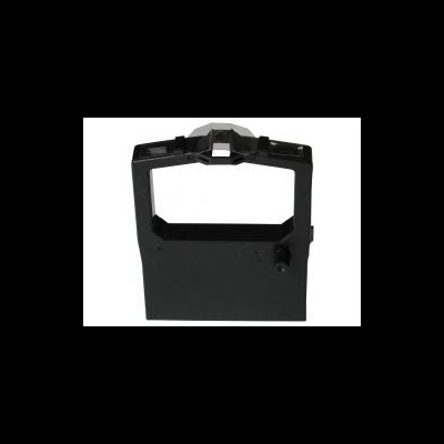 Fita preta de máquina de escrever em fundo branco