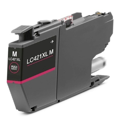 Cartucho de tinta cinzento com etiqueta preta e rosa para impressora