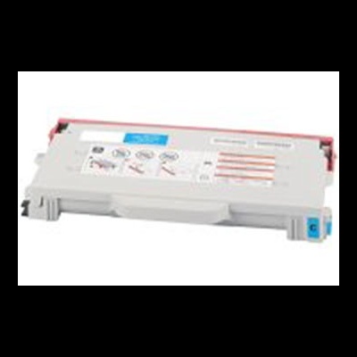 Cartucho de tinta ciano para impressora cinza com etiqueta adesiva e aba azul