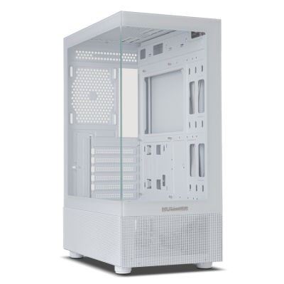 Caixa de computador branca Hummer com painel lateral em vidro