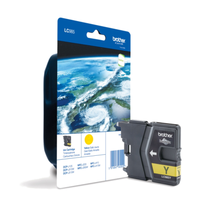 Cartucho de tinta Brother amarelo LC985Y com embalagem