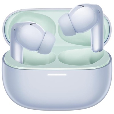 Auriculares sem fios brancos dentro de caixa de carregamento branca.