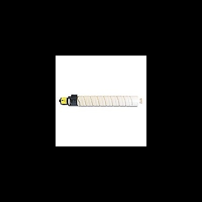 Cilindro de toner branco com tampa preta e detalhe amarelo