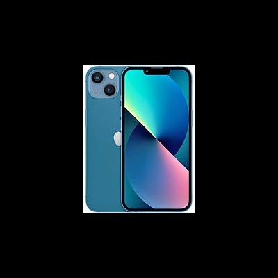 Telemóvel azul com duas câmaras traseiras e ecrã grande