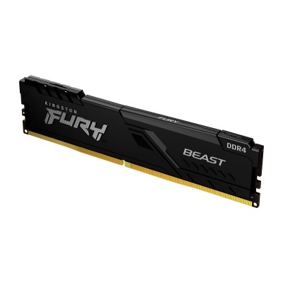Módulo RAM Kingston Fury Beast DDR4 preto com dissipador