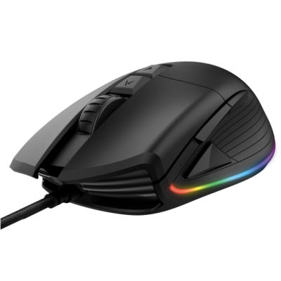 Rato de computador preto com iluminação RGB