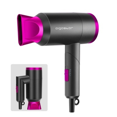 Secador de cabelo Aigostar preto com detalhes rosa