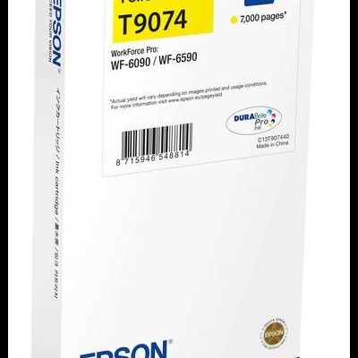 Embalagem branca de tinteiro Epson amarelo T9074 XXL para impressora