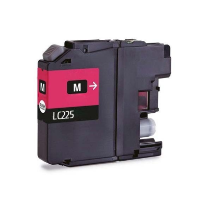 Cartucho de tinta preto com etiqueta rosa e preta LC225