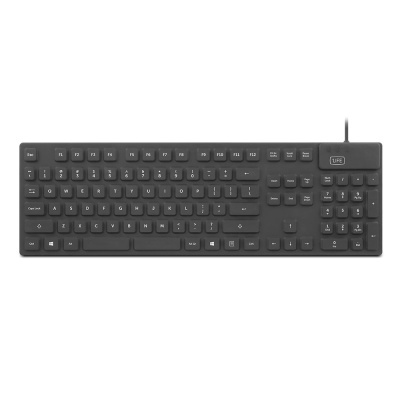 Teclado preto completo com teclado numérico e marca 1LIFE
