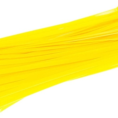 Abraçadeiras de plástico amarelas juntas