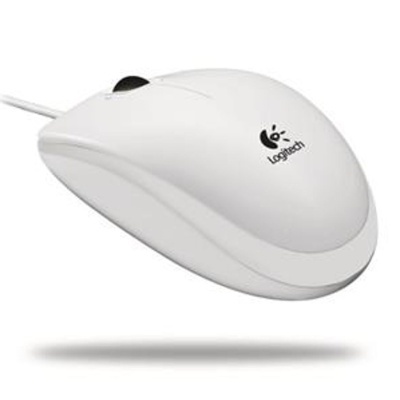 Rato de computador branco Logitech com fio