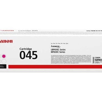 Caixa branca de toner Canon Cartridge 045 com texto e logotipos