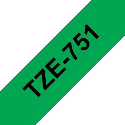 Etiqueta adesiva verde com texto preto TZE-751