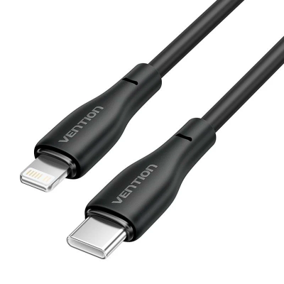 Cabo preto USB-C para Lightning com marca VENTION