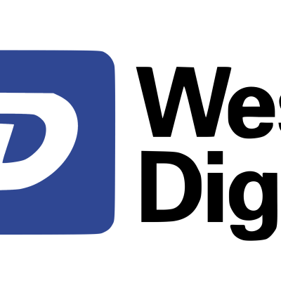 Logótipo WD branco sobre fundo azul com letras W e D