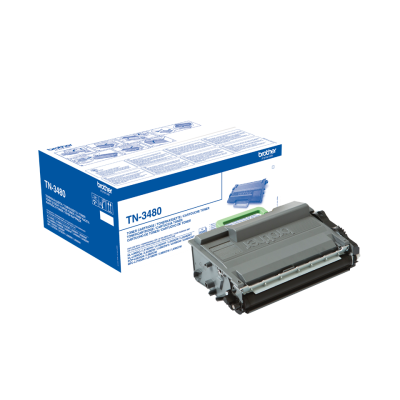 Cartucho de toner Brother TN-3480 com caixa azul e branca