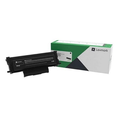 Cartucho de tinta preto Lexmark com caixa em fundo branco
