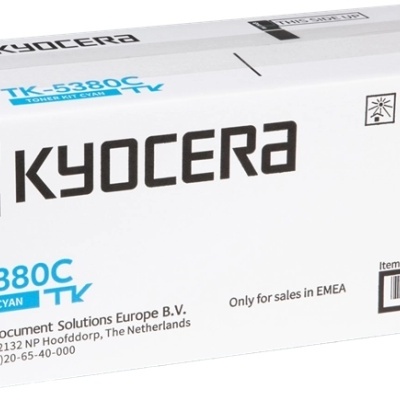 Caixa branca de toner Kyocera TK-5380C ciano para impressoras Ecosys