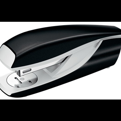 Agrafador preto com design moderno e acabamento liso