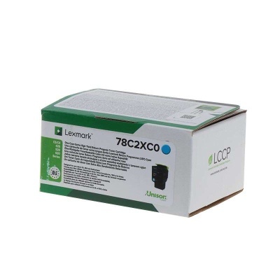 Caixa de cartucho de toner Lexmark 78C2XC0 cyan