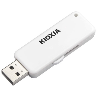Pen USB branca KIOXIA com botão deslizante