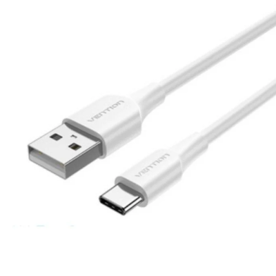 Cabo USB branco com conector USB-A e USB-C, marca VENTTION