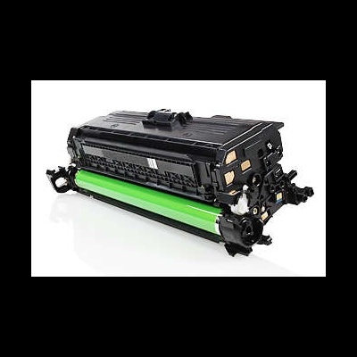 Toner preto para impressora com cilindro verde, em fundo branco