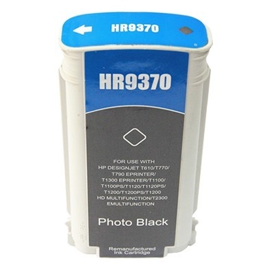 Cartucho de tinta remanufaturado HR9370 para impressora HP, cor Photo Black