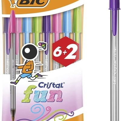 Pacote de esferográficas de várias cores Bic Cristal Fun