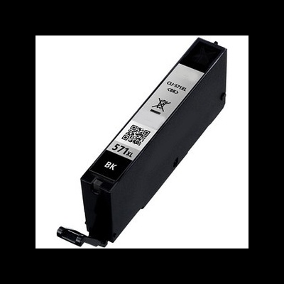 Cartucho de tinta preto com etiqueta CLS-571XL BK e código QR