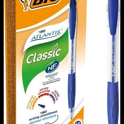 Pacote e esferográfica BIC Atlantis Classic azul