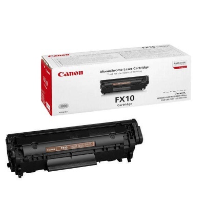 Toner preto Canon FX10 com embalagem branca e vermelha para impressora a laser