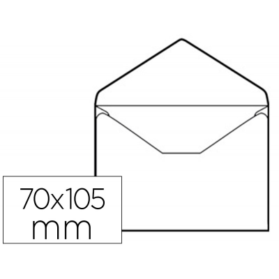 Envelope aberto com dimensões 70x105 mm
