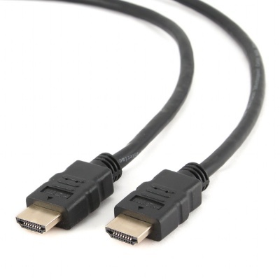 Cabo HDMI preto com conectores dourados