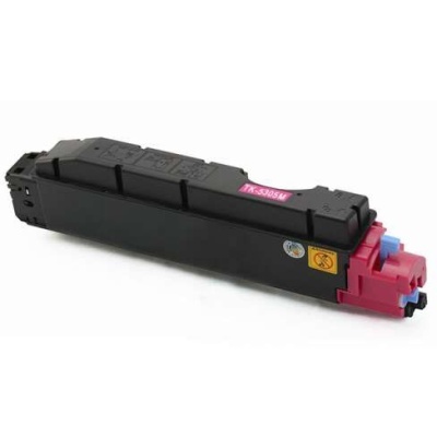 Cartucho de toner preto com detalhes magenta e azul para impressora