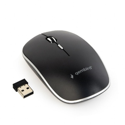 Rato wireless preto com receptor USB