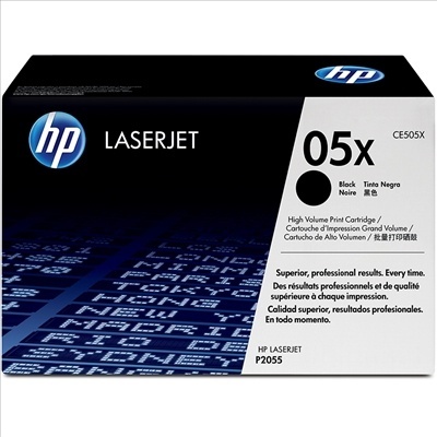 Caixa de cartucho tinta preta HP LaserJet CE505X